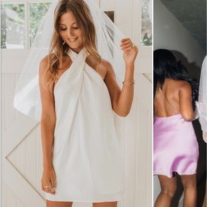 Show me your mumu Jasmine halter dress white size S worn once great condition